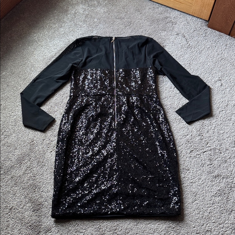 Forever 21 Plus Black Sequin Long Sleeve Bodycon Party Dress SIZE XL - Picture 5 of 5